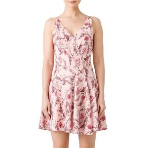 Haute Hippie Floral Paisley Cassidy Surplice V-Neck Open Back Silk Mini Dress 6